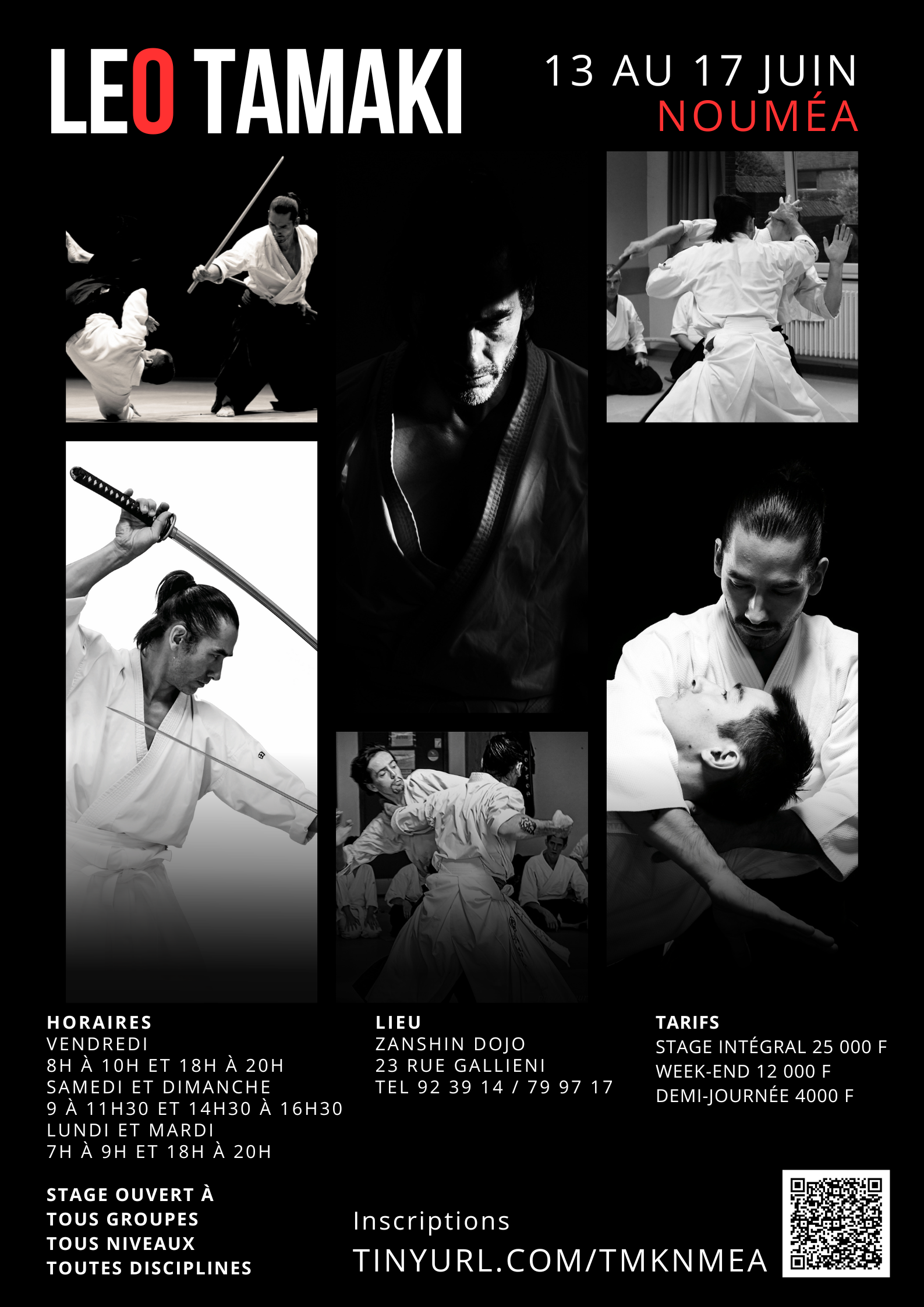 Affiche de stage léo tamaki Nouméa 2025
